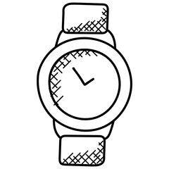 Sticker - 
Wristwatch vector icon, presenting active service timing of a website  
