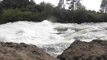Slow Motion Rushing Water At Dillon Falls Central Oregon