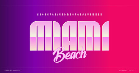 Aufkleber - Sleek modern alphabet. Miami stunning font, minimalist type for modern futuristic logo, headline poster, creative lettering and modern typography. Minimal style letters, vector typographic design