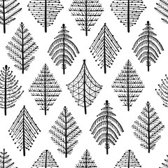 Wall Mural - Abstract geometric trees. Seamless Pattern for your design