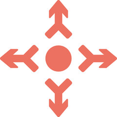 Sticker - 
Four arrows with double arrowheads pointing to center 
