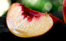 Close Up Of Nectarine Slice