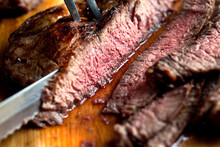 Close Up Of Garlicky Smoky Grilled London Broil Flavored With Chipotle Chili