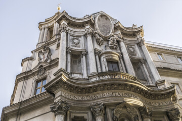 Wall Mural - View of San Carlino church. Church of San Carlo alle Quattro Fontane (Saint Charles at Four Fountains, 1646), also called San Carlino - Roman Catholic Church in Rome. Lazio, Italy.