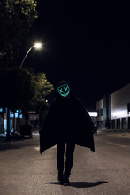 Scary Masked Man At Night