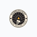 Fototapeta Big Ben - vintage candle emblem with flame vector logo illustration design