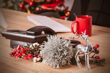 christmas decoration in the office