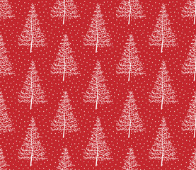 Wall Mural - Vector festive Christmas or New Year seamless pattern in a Christmas tree.