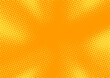 © stock_santa - Orange pop art background in retro comic style with halftone effect, vector illustration