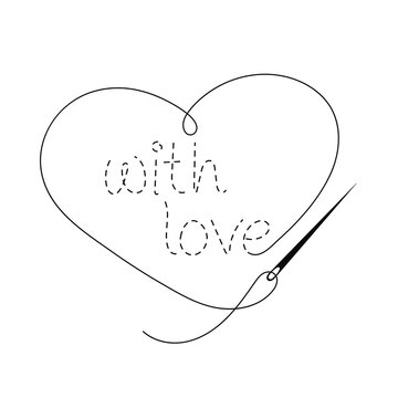 Silhouette of embroidered inscription 