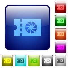 Poster - Photography shop discount coupon color square buttons