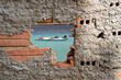 Hintergrund/Textur - Loch in der Wand mit Blick auf das Meer