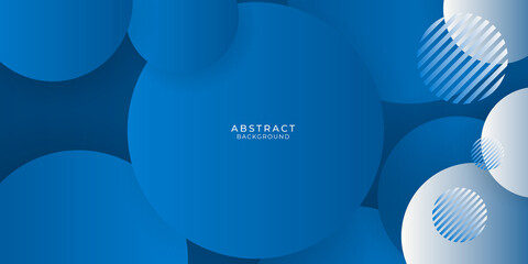 Abstract blue background with circles and geometric mephis styles