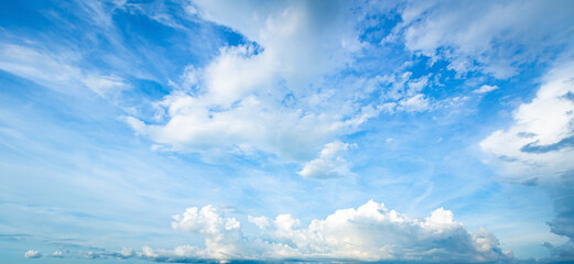 Wall Mural - international day of clean air for blue skies concept: abstract white cloud and blue sky in sunny da