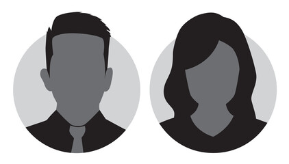 avatar profile icon set including male and female.