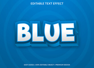 Poster - blue text effect template design with bold font style and cartoon concept use for brand and business logo