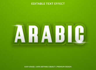 Poster - arabic text effect template design with bold font style and 3d concept use for brand and business logo
