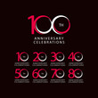 100 Th Anniversary Celebration Retro Vector Template Design Illustration