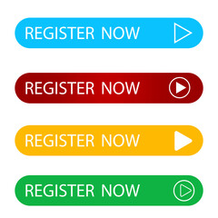 Poster - Set arrow icon Register now Subscribe button. . Graphic template. Ui interface. Website template design. Stock image. EPS 10.