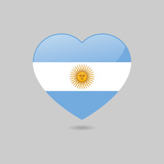 Sticker - Vector Glossy Saudi Argentina Flag Heart