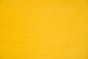 Canvas Print - Yellow concrete texture details background. Paint brickwork wall and copy space.