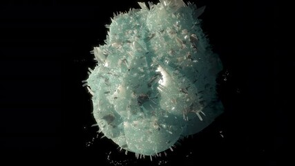 Wall Mural - Detailed and realistic high resolution 3Drender of an icy asteroid floating in deep space.