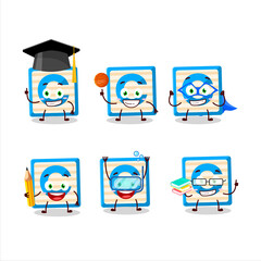 Sticker - School student of toy block C cartoon character with various expressions