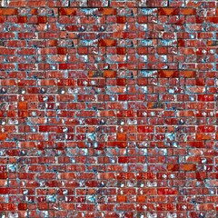 Wall Mural - Weathered red brick wall texture seamlessly tileable