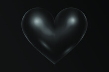 Black Heart Background. Minimalistic Style. Total Black. Valentine's Day Background. 