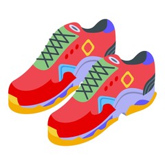 Poster - Sport sneakers icon. Isometric of sport sneakers vector icon for web design isolated on white background