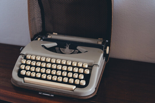 Vintage grey typing machine