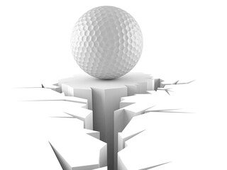 Poster - Golf ball with cracked hole