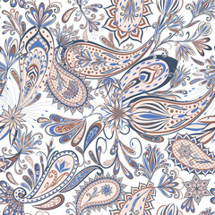 Wall Mural - Seamless pattern in ethnic traditional style.