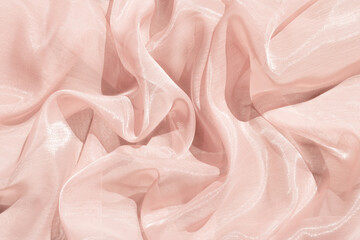 Wall Mural - Pink abstract satin background with folds.