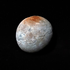 Wall Mural - view of caron, satellite of planet pluto. elements of this image furnished by nasa.