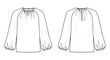 Fashion technical drawing of blouse