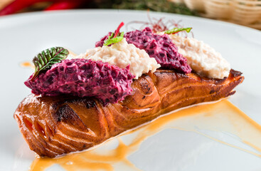 Wall Mural - Grilled Salmon with herb