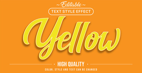 Poster - Editable text style effect - yellow theme style.
