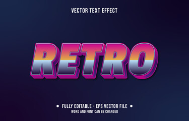 Wall Mural - editable text effect - retro red and orange color gradient style