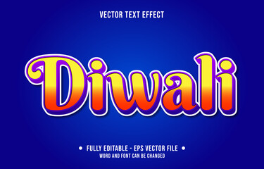 Wall Mural - editable text effect - diwali orange and yellow color gradient style