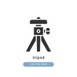 tripod icon vector illustration. tripod icon glyph design.