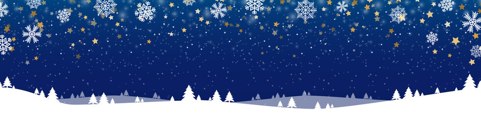 christmas background with snow fall and trees