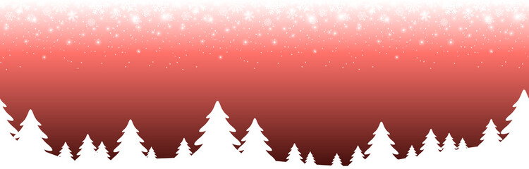 Wall Mural - seamless xmas background with snow fall and trees