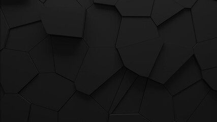 Poster - Abstract animation of voronoi blocks moving and extruding. Minimal dark clean corporate background. 3D geometric wall loop motion. Polygonal elements cycling displacement video.