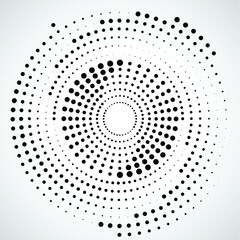 Poster - halftone dots in circle form. round logo . vector dotted frame . design element