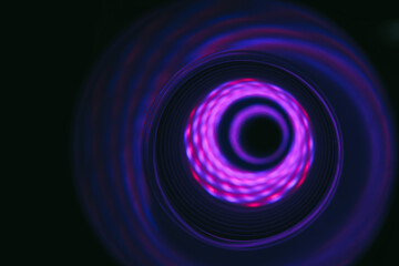 Aufkleber - Beautiful Abstract swirl tunnel with violet light on a background pattern textured for design.