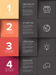 Poster - multipurpose mosaic steps infographic made from squares