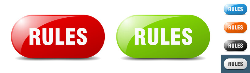 Sticker - rules button. key. sign. push button set