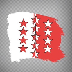 Sticker - Flag Canton of Valais brush strokes. Flag of  Valais on transparent background for your web site design, app, UI. Switzerland. EPS10.