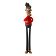 3d illustration of young funny office man, isolated